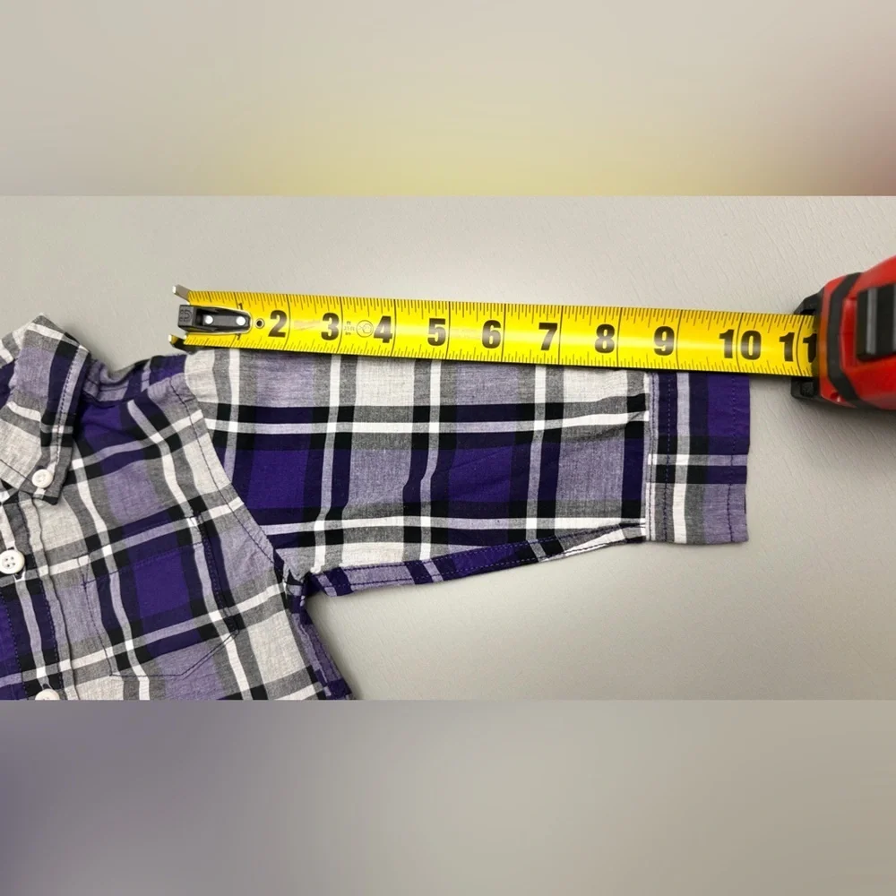 Gymboree Purple and White Plaid Button Down Shirt